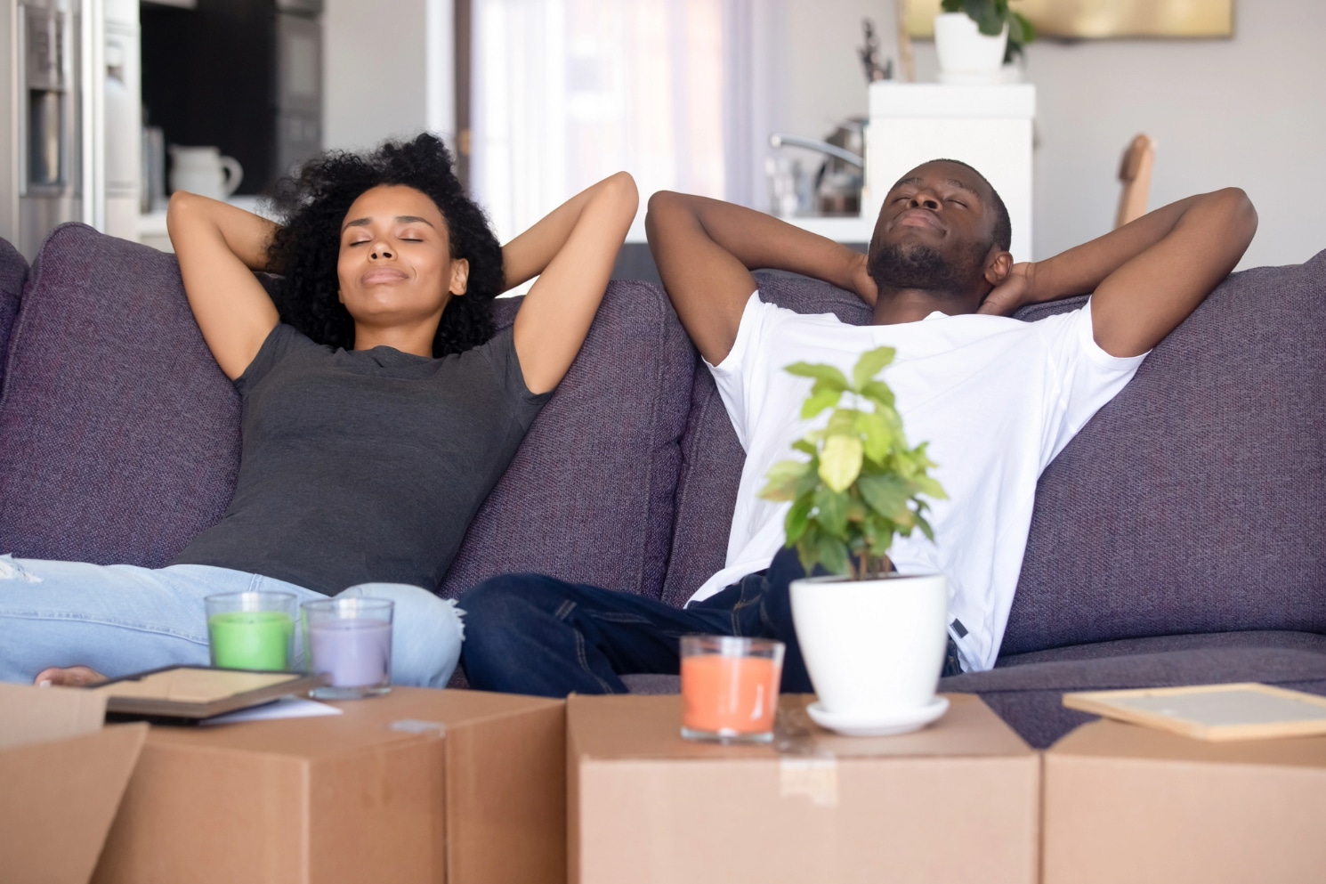 couple on couch happy with humidity 1